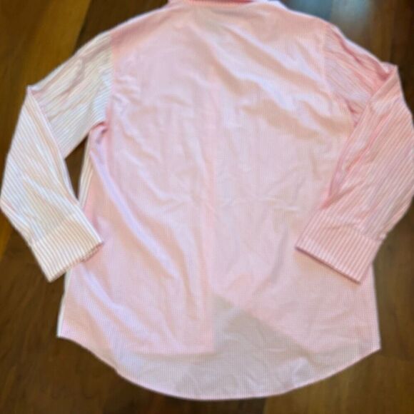 English Factory women's Colorblock Stripe Pink Button Down shirt size small NWT - Picture 5 of 7